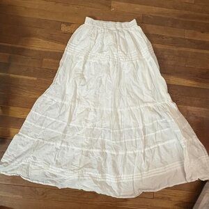 Women’s White Tiered Maxi Skirt